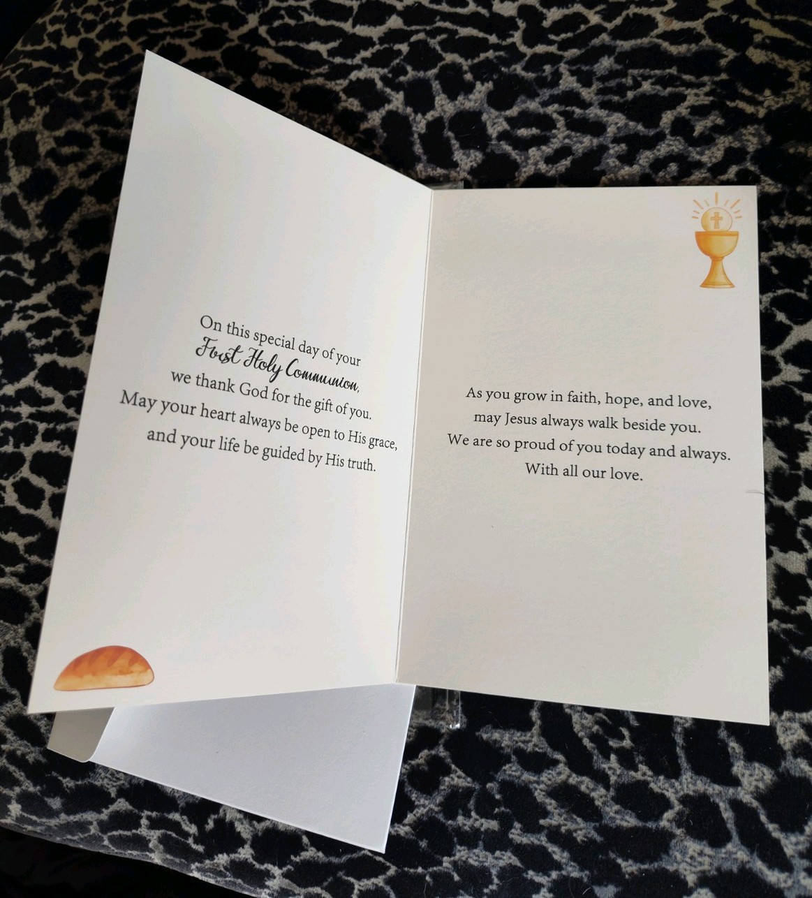First Holy Communion From Mom And Dad Parents Large Card New Loaves Fishes Jesus