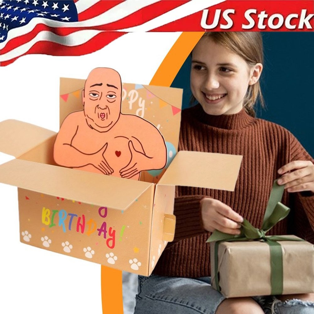 Funny Happy Birthday Pop Up 3D Card Funny Paper Craft Ornament For Home HolidaJQ