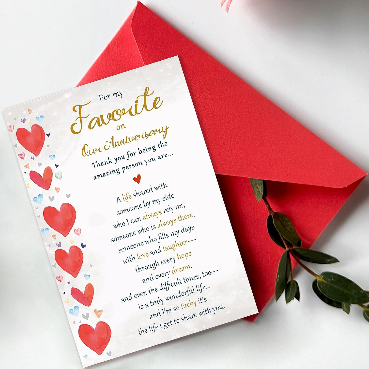 Anniversary Card, Happy Anniversary Card Gifts for Women Men Husband