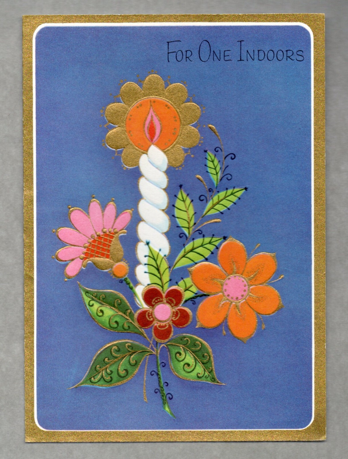 Vintage Get Well Card, 1960s ? Religious, Retro Embossed, Metallic Gold Detail
