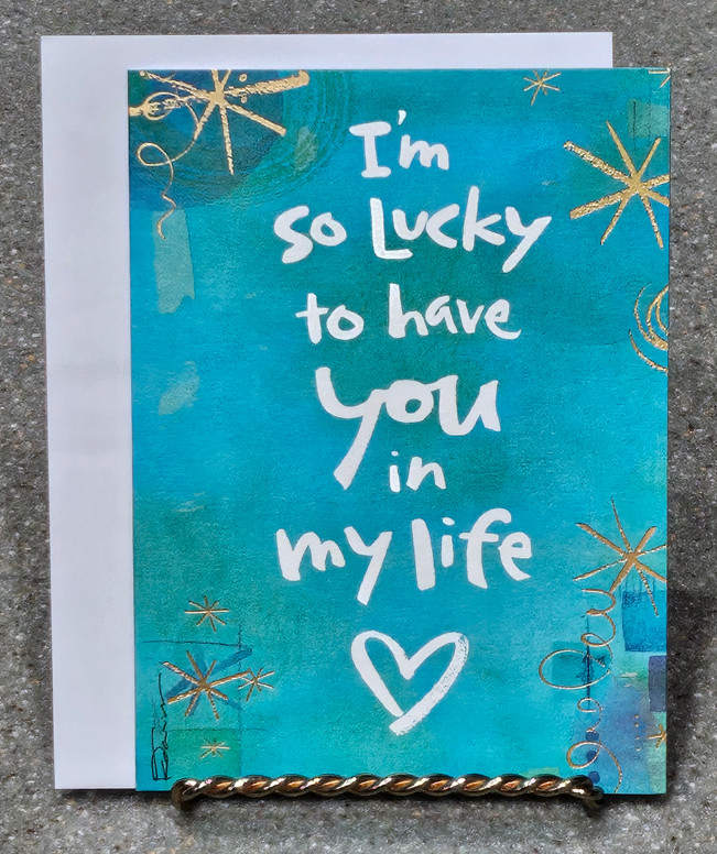 Friendship Card w Envelope American Greetings 4 x 6 Love Lucky Stars Heart