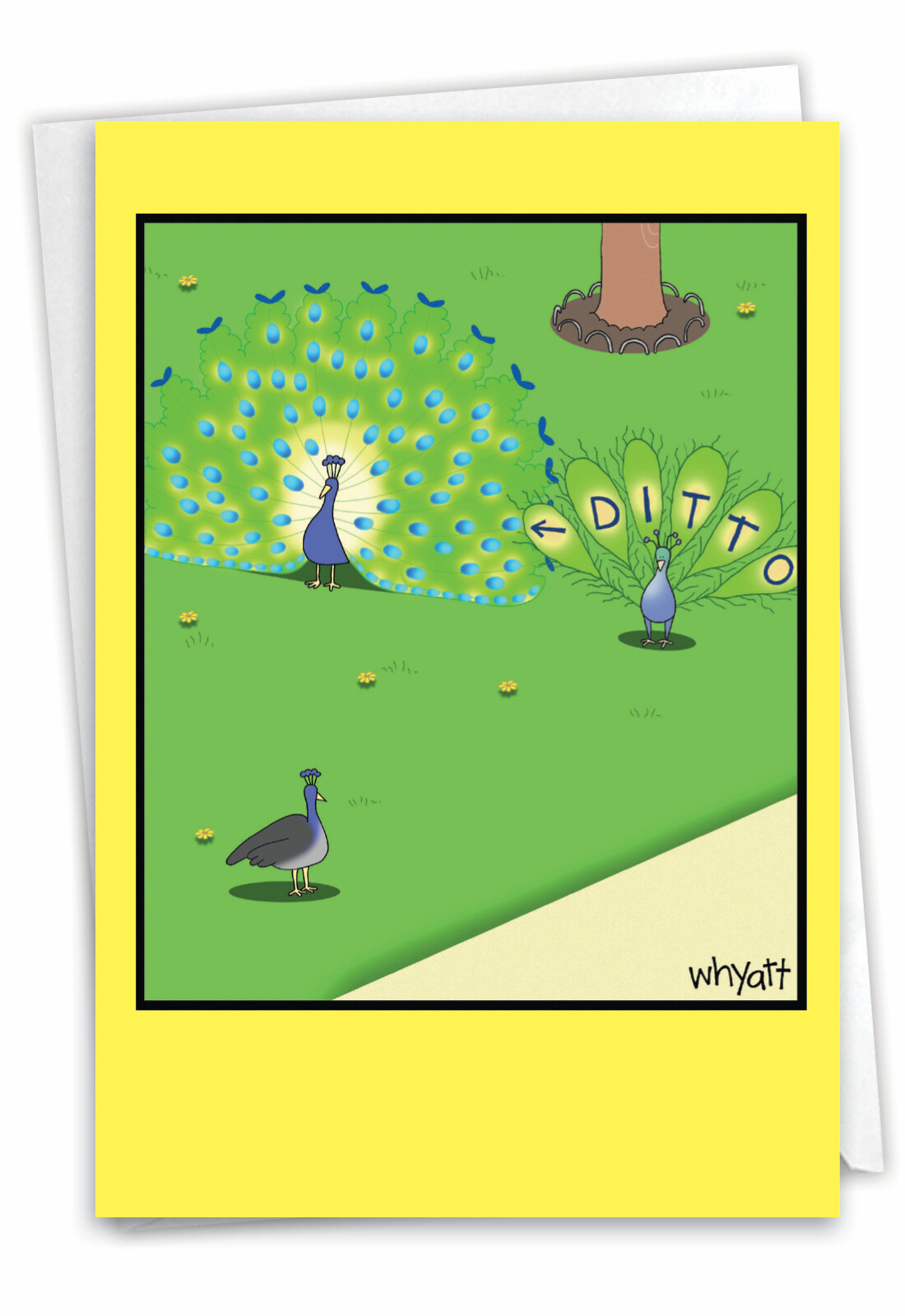 Funny Blank All Occasions Card 5″x7″ w/ Envelope Peacock Envy