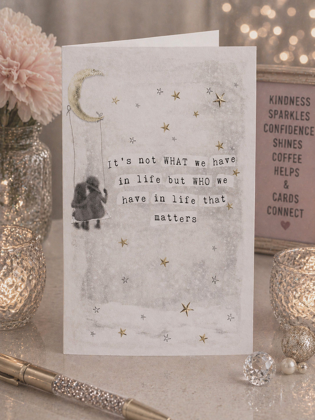 Thinking of You Card Sweet Verse Couple on a Swing!