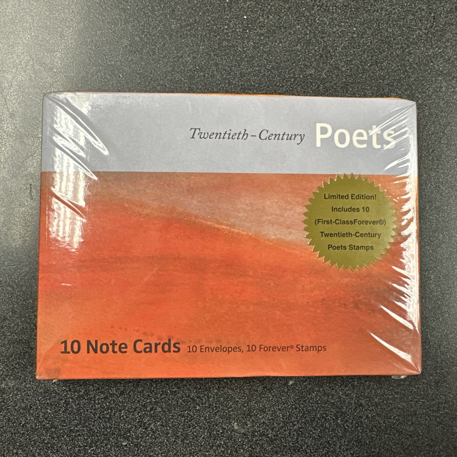 USPS Poets 10 Notecards W. Stamps & Envelopes
