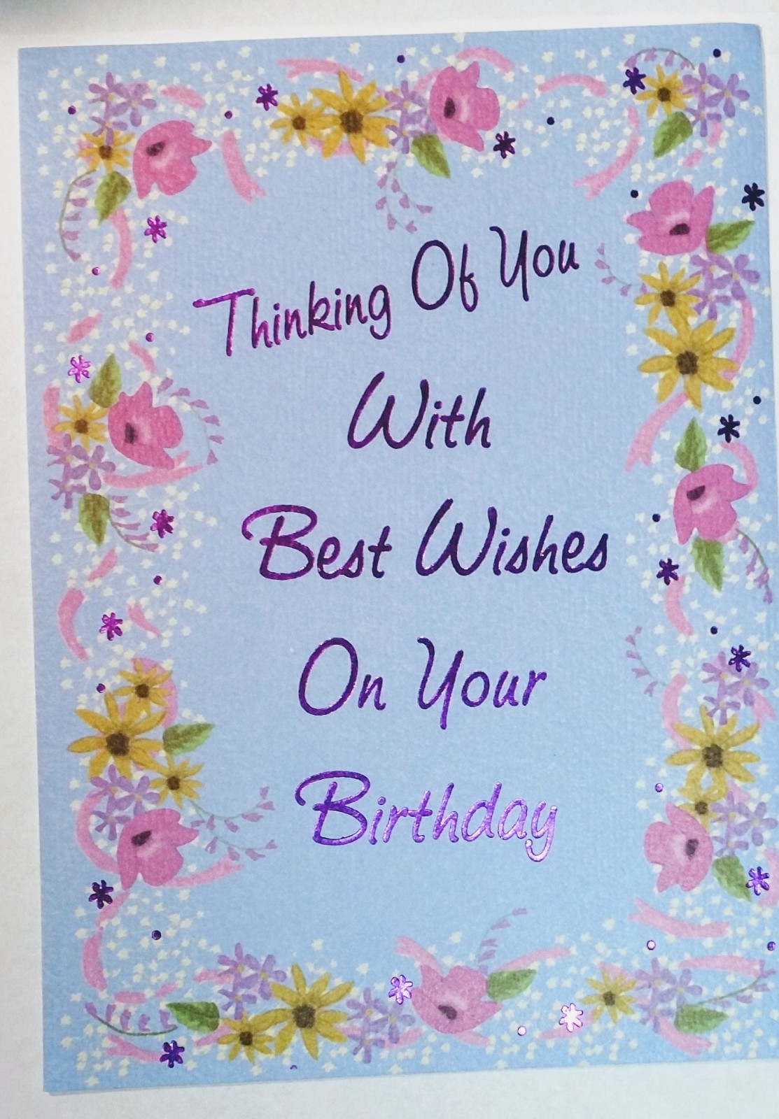 1 Birthday Greeting Card/Envelope Thinking Of You Happy Care Love Flowers Wishes