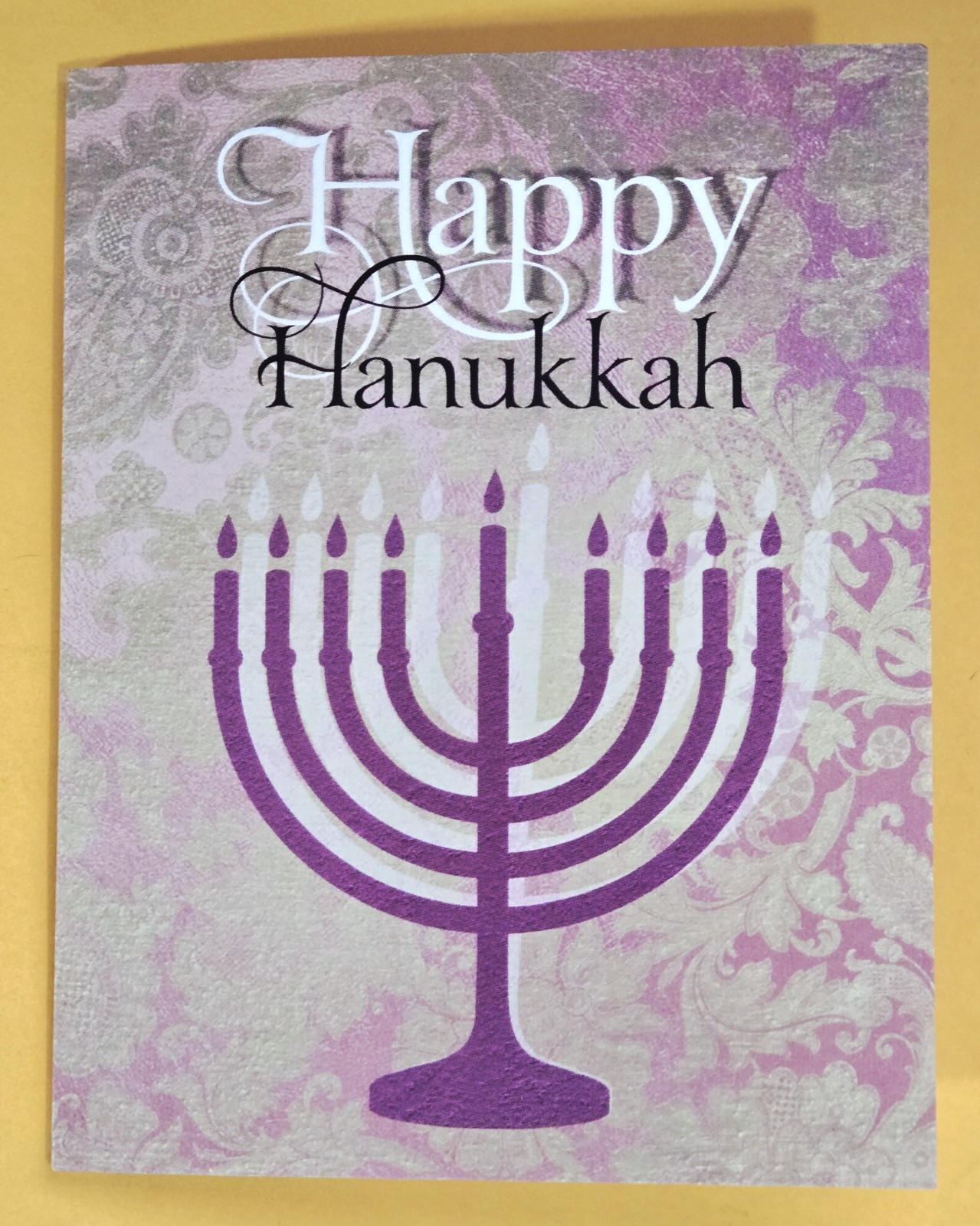 Happy Hanukkah Greeting Card/ (+ Envelope 4×5.12″).
