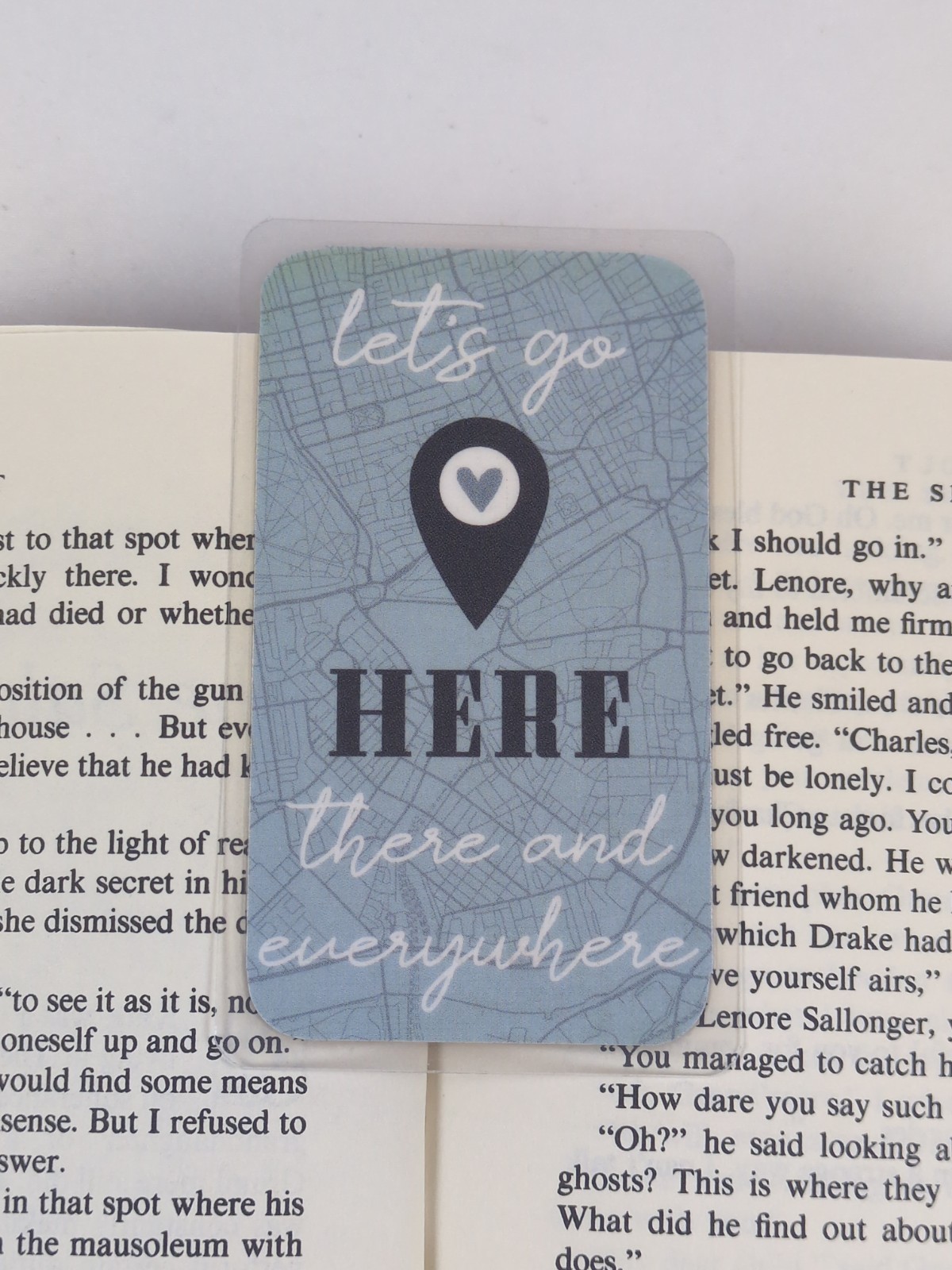 Echo Park Paper Let’s Go Travel Laminated MINI Bookmark -Let’s Go Here There…
