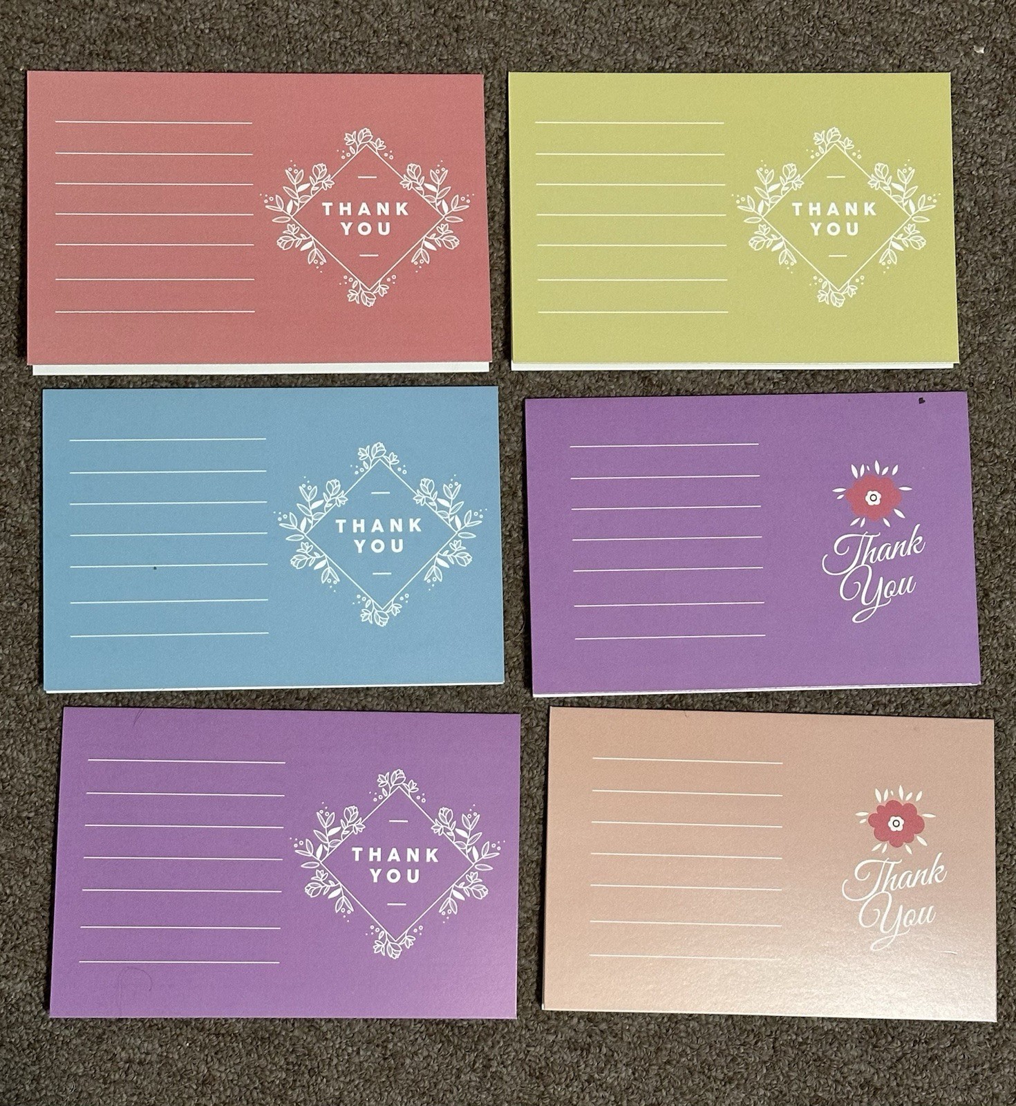 50 Count Thank You Cards with 50pcs Envelopes Bulk 60 Ct Stickers Greeting Notes