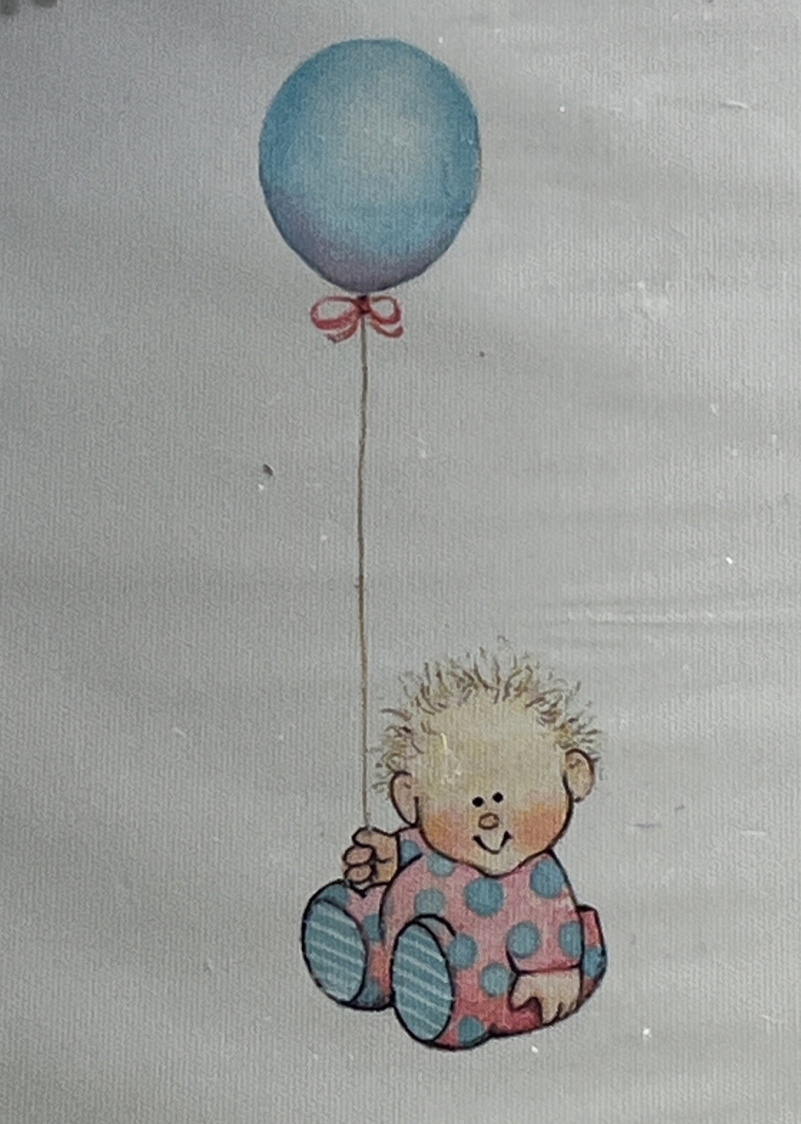 VTG 1980s Hallmark Greeting Card Baby Shower Invitations blue boy party balloon