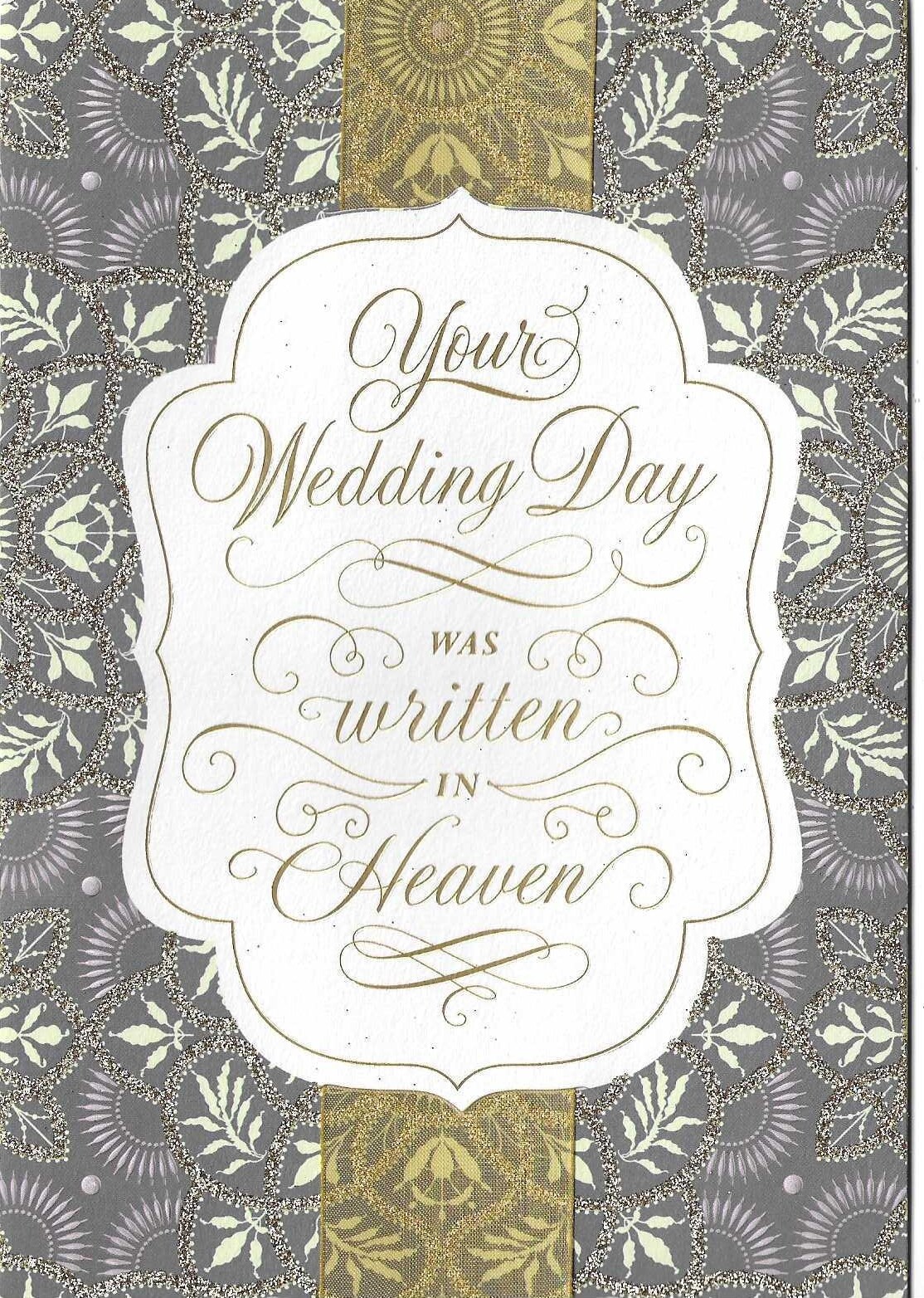 NEW Hallmark WEDDING Card approx 5.5 x 8″ Your Wedding Was Written in Heaven