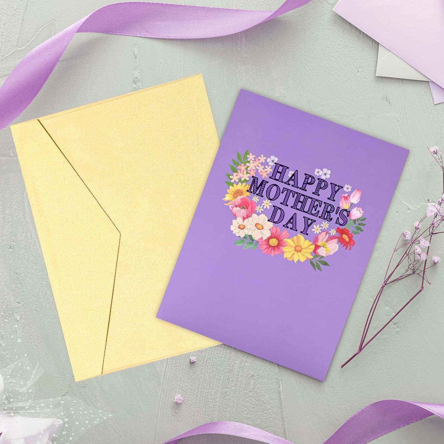 3D Happy Mothers Day Pop up Card, Handcrafted – 100% Recycled and Eco-Friendly,