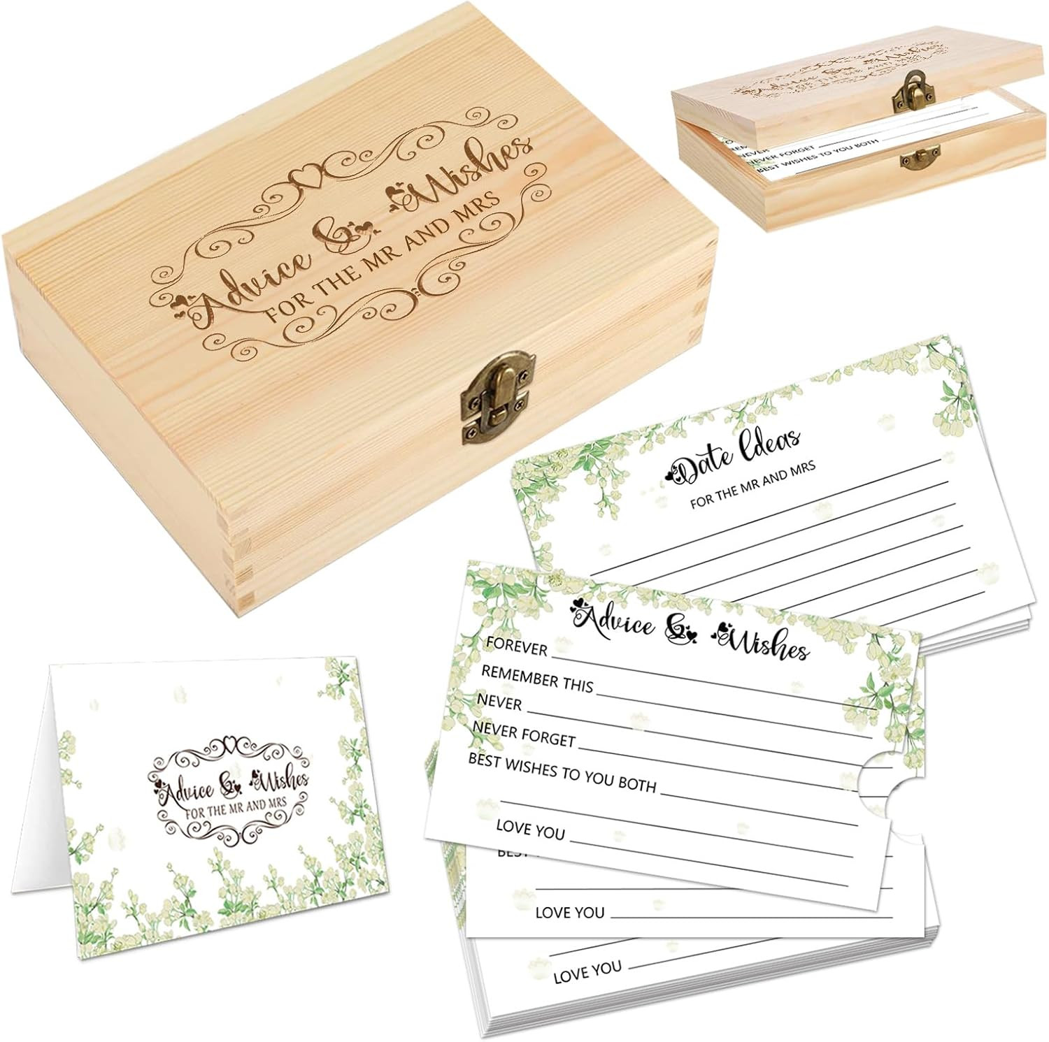 60Pcs Advice and Wishes for the Mr and Mrs, Wedding Advice Cards for Wedding Gam