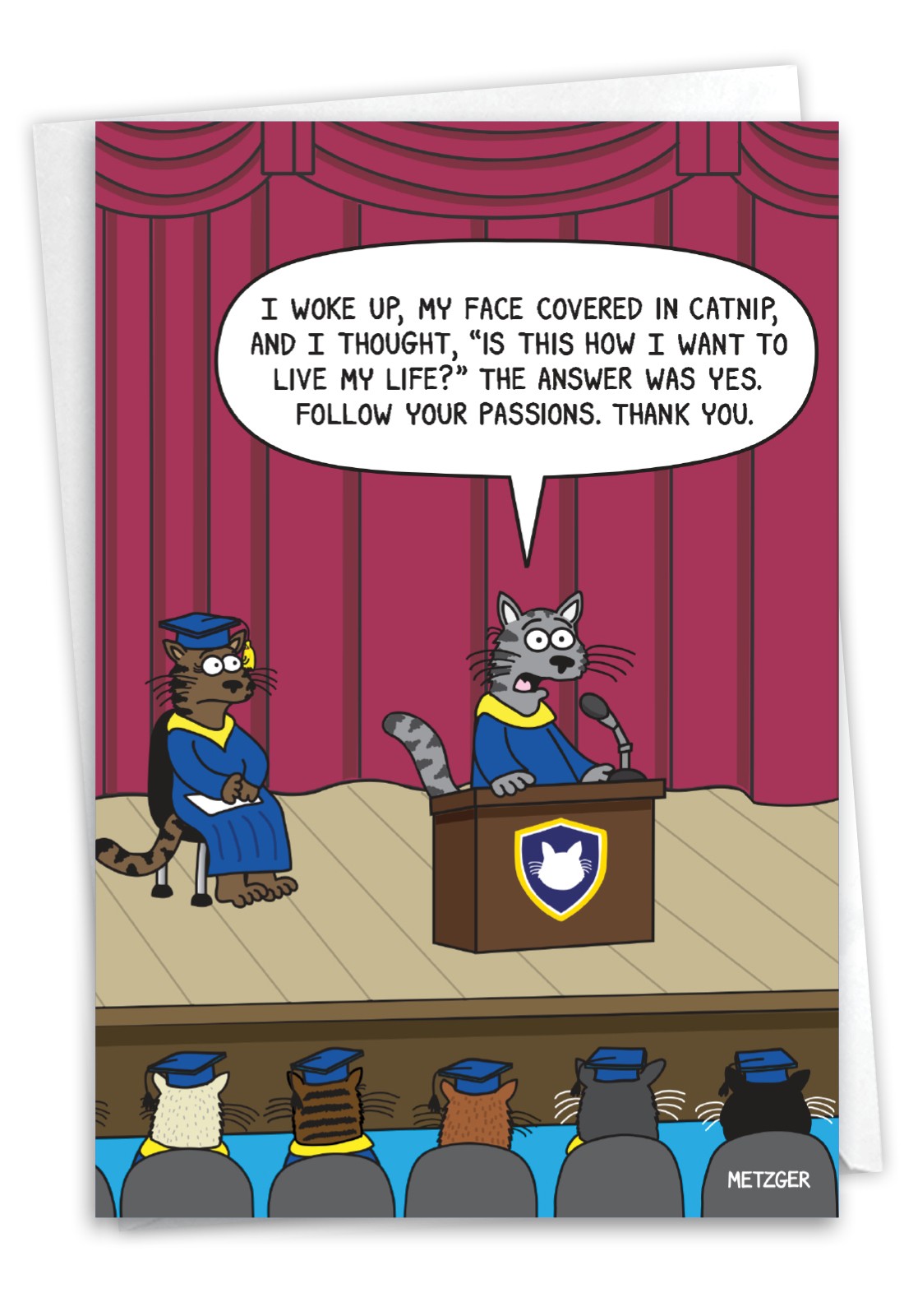 1 Funny Graduation Greeting Card (Graduate) – Covered In Catnip – NobleWorks