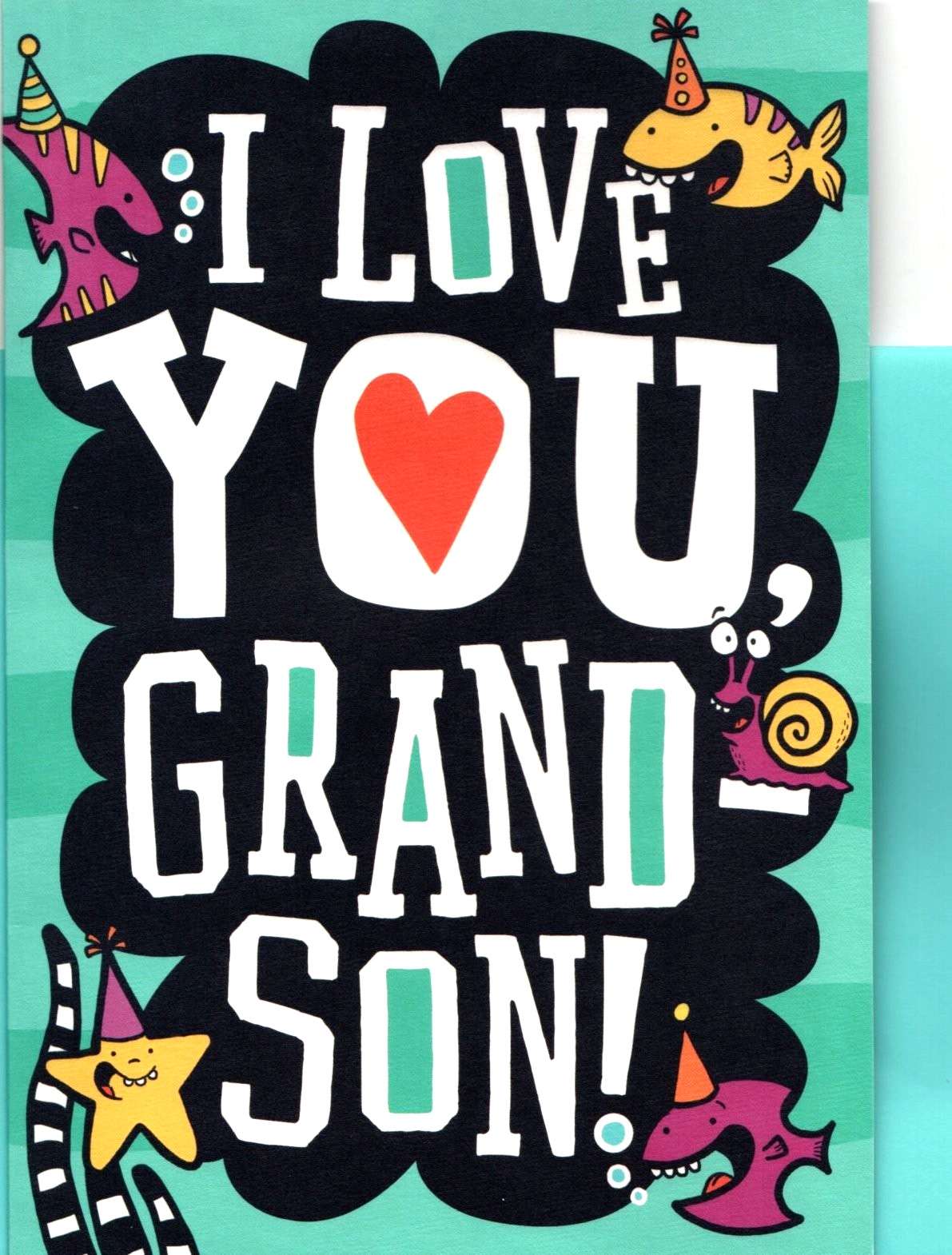 Happy Birthday Grandson Octopus Ocean Pop Up Wave Waves Hallmark Greeting Card