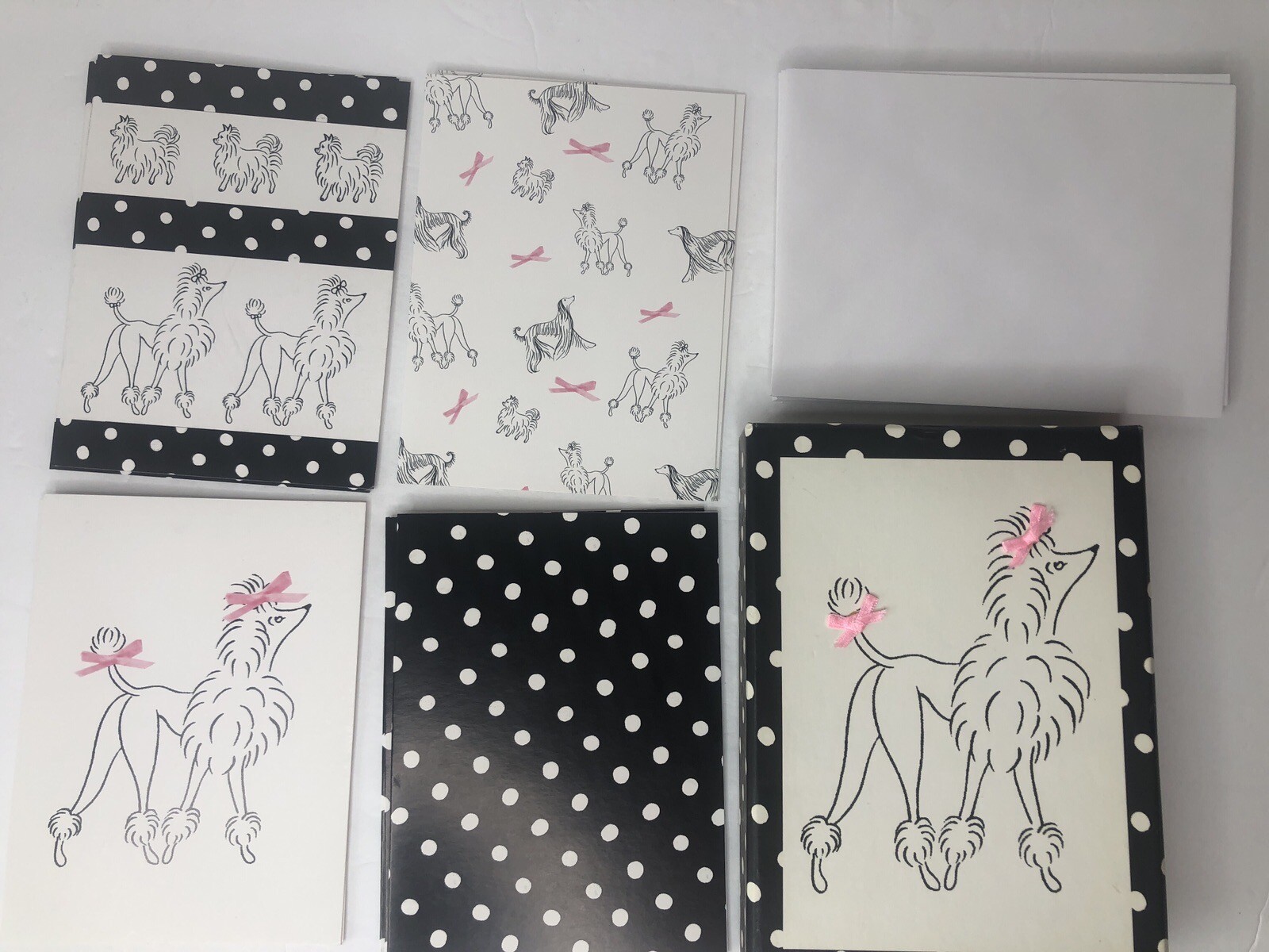 Paris Poodle Greeting Cards Michael Miller Fabrics 14 Cards Envelopes Set VTG