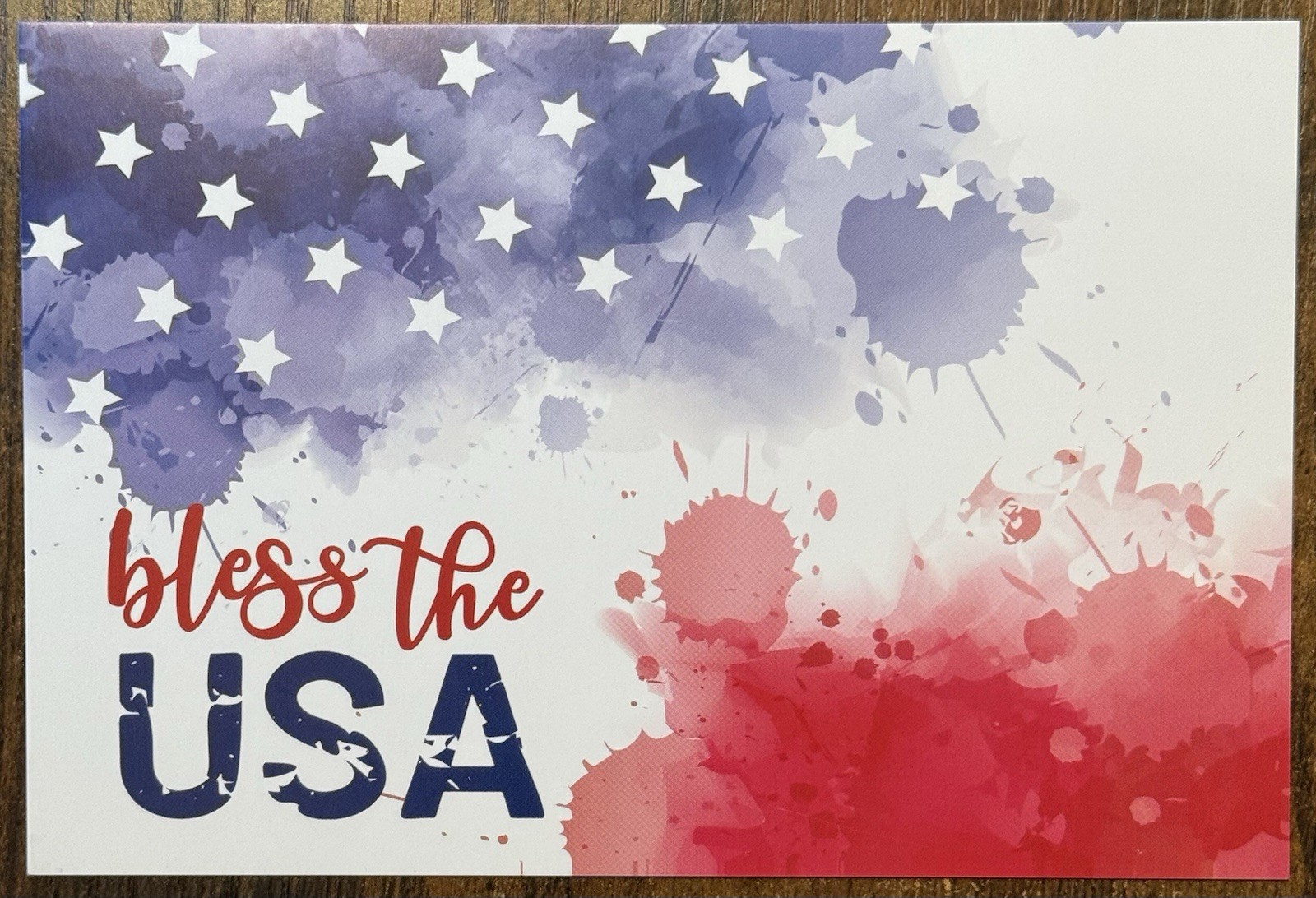 Patriotic Bless The USA July 4 Memorial Day Military Greeting Card GC27 Envelope