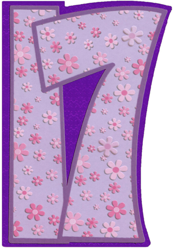 Large 17 with Purple Foil Die Cut Age 17 / 17th Birthday Card for Her