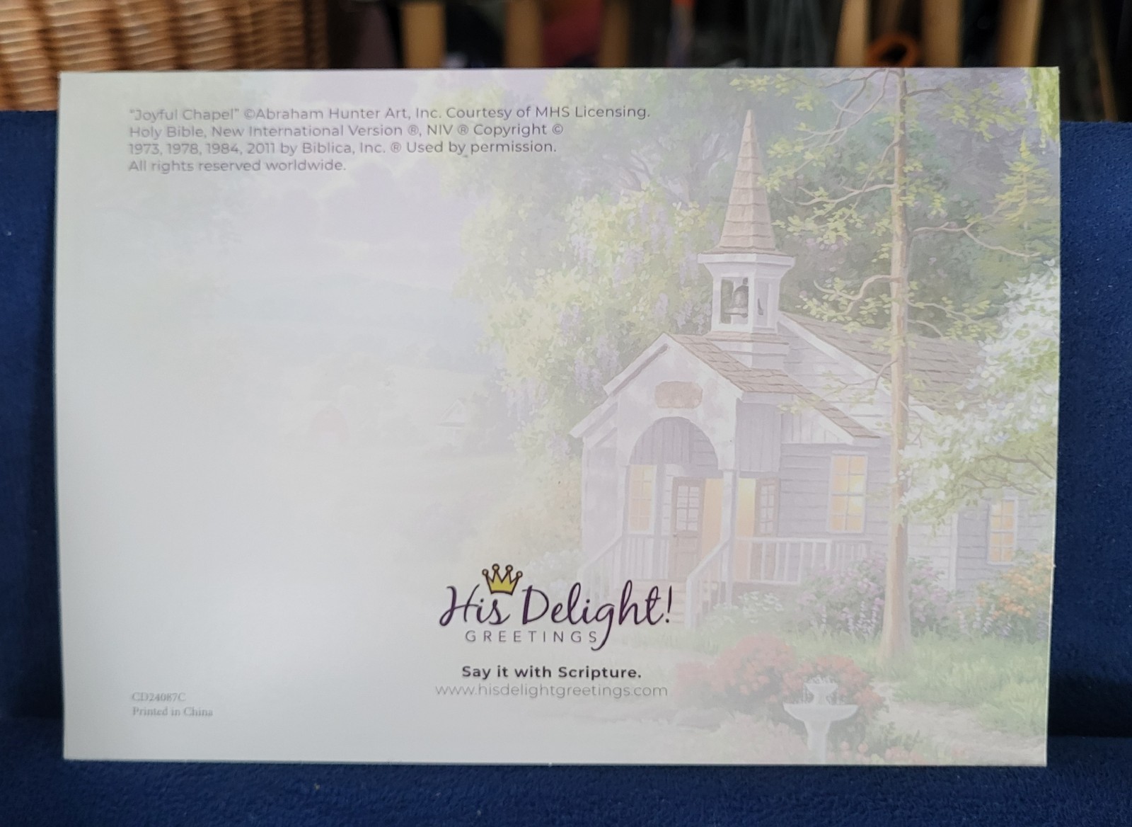 His Delight Greetings Happy Easter! Religious Card W/ Bible Verse & Envelope