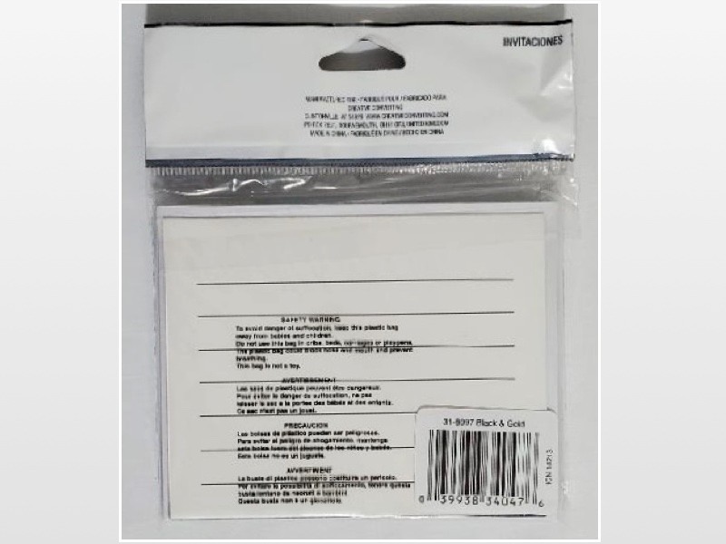 New Invitations Universal Party Black Gold Cards All Occasions 8 Count NWT