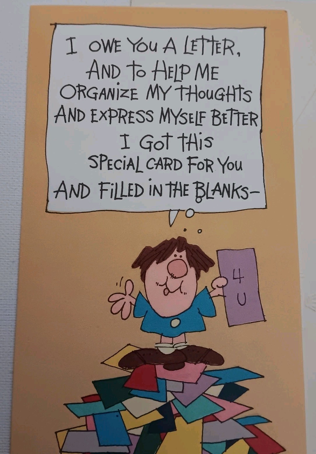 Unused Greeting Card & Env Sorry I Haven’t Written ~ You Fill In Blanks ~ Unique