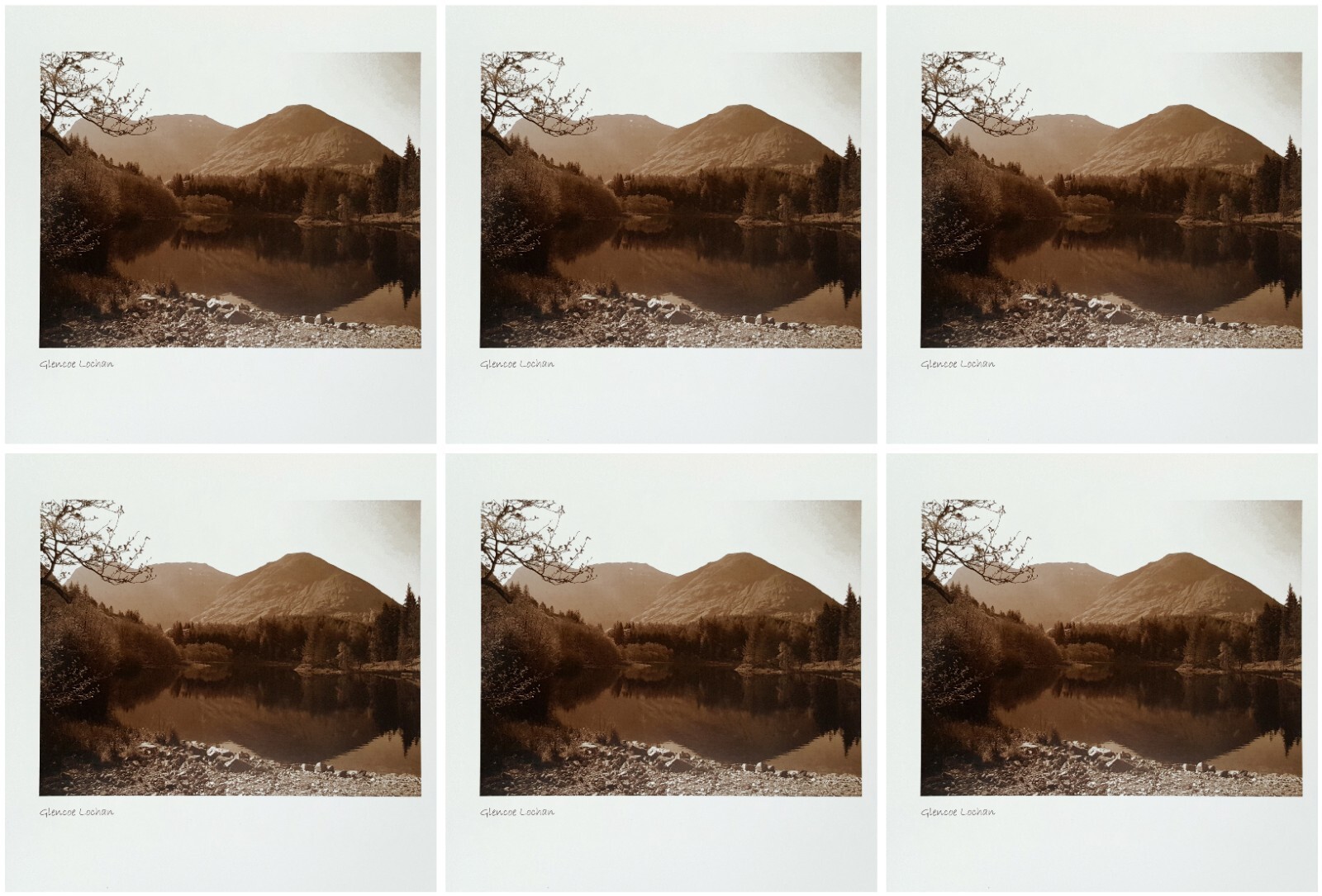 LYRICAL Scotland 6 Set Of 15cm x 15cm Glencoe Lochan Scene of Scotland Birthday