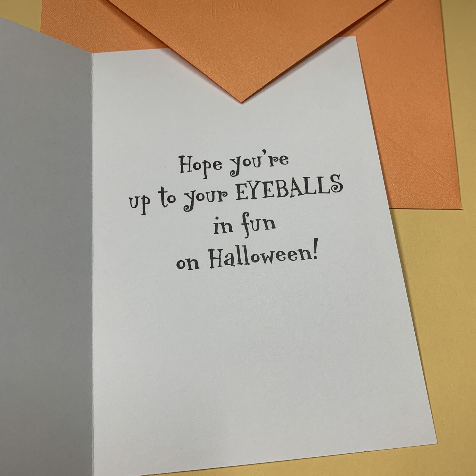 Happy Halloween Grandson Nephew EEK Eyeballs 5”x7” Hallmark Greeting Card