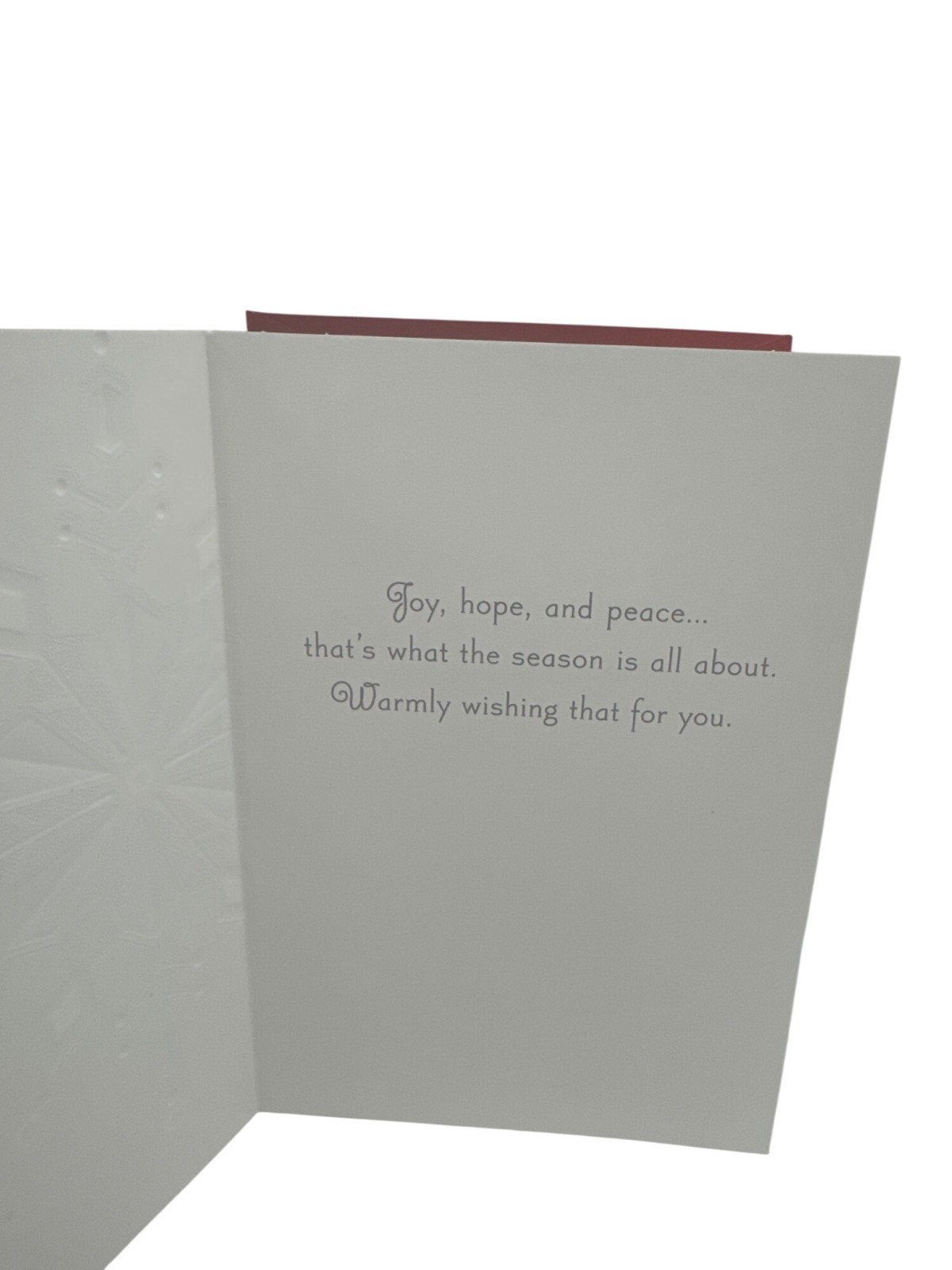 Hallmark Christmas Wishes Greeting Card Joy Hope Peace Gold Snowflake Design