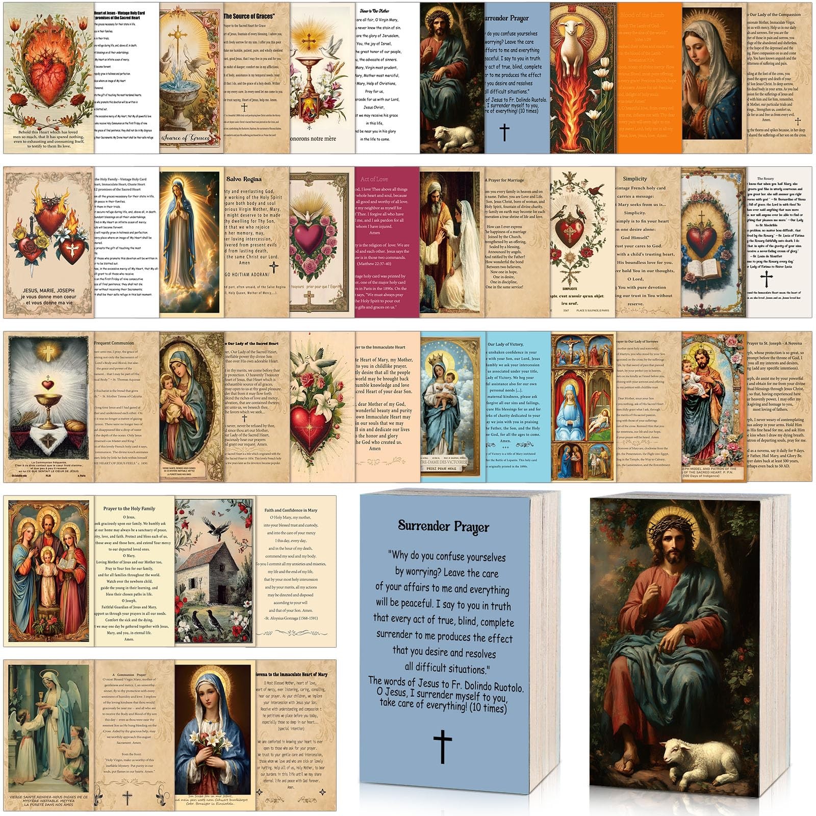 Catholic Prayer Cards 220 Pcs Assorted 3.5 x 2.01 in – Inspirational Religious