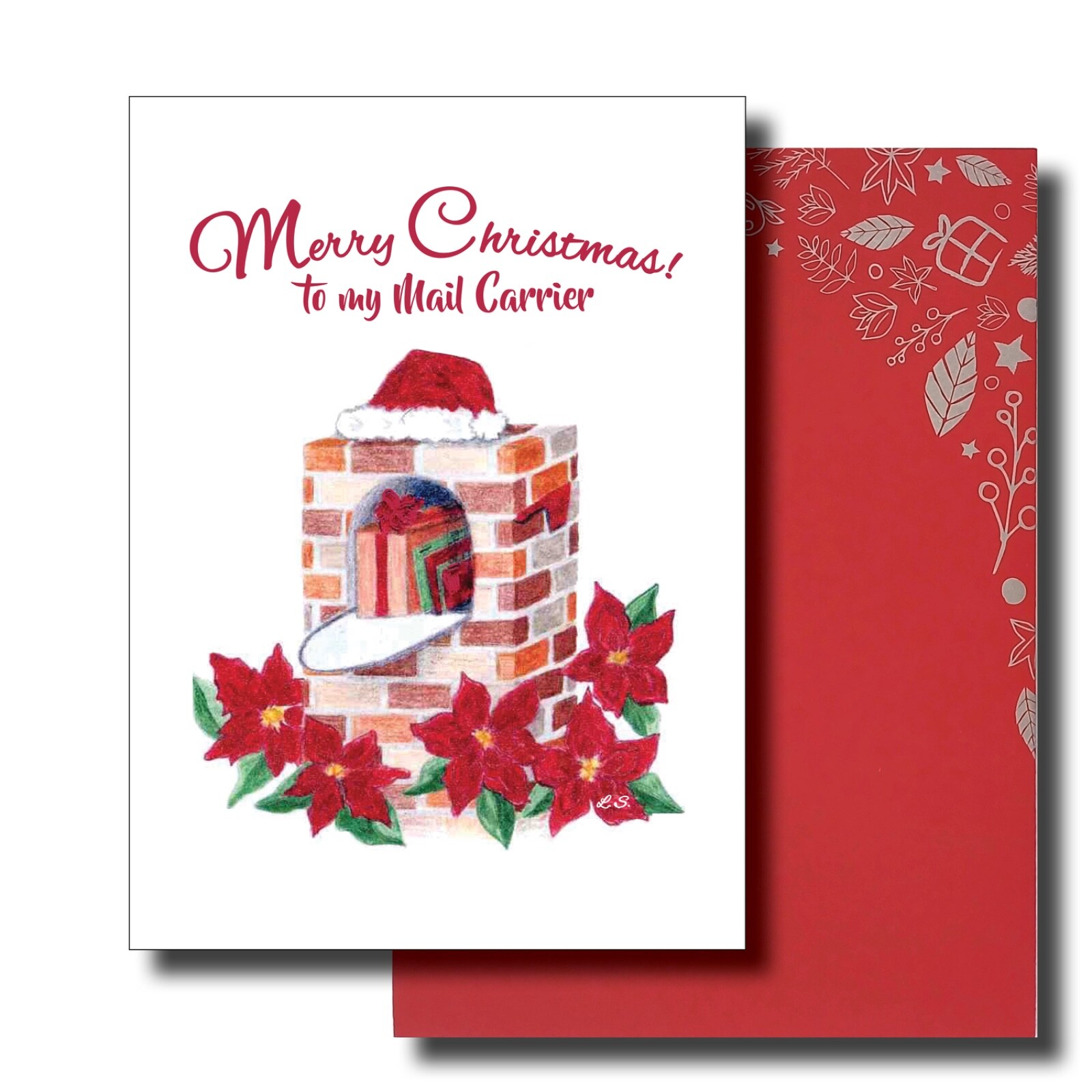Christmas Card for my Mail Carrier 5×7 inch with Festive Red Envelope