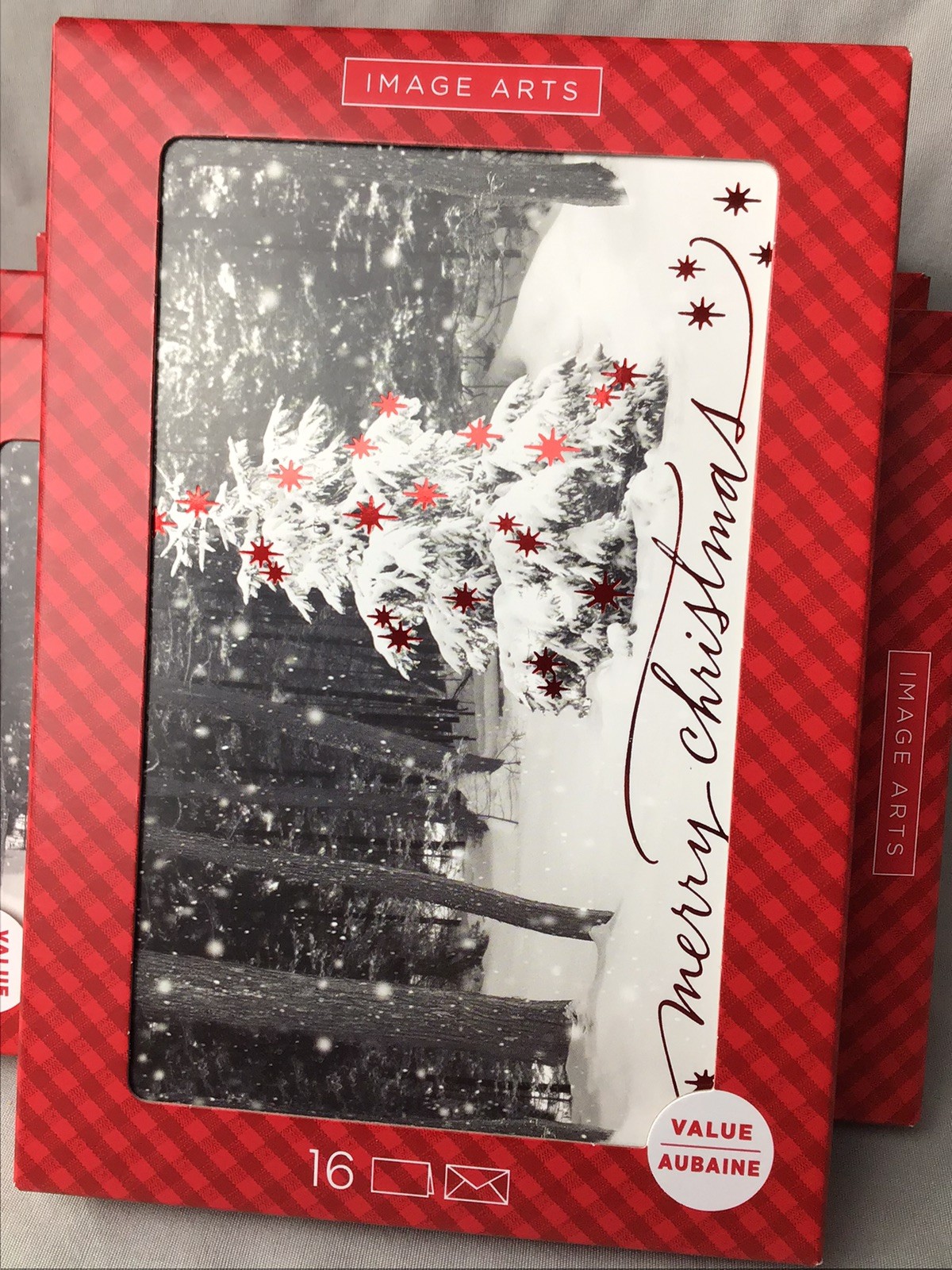 Hallmark Image Arts Christmas Cards Merry Christmas Snowy Scene Tree 48 Cards