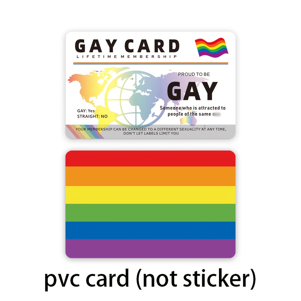 1pc/3pcs Gay Pride Lifetime Membership Card, Decorative PVC Double-Sided Card ☋