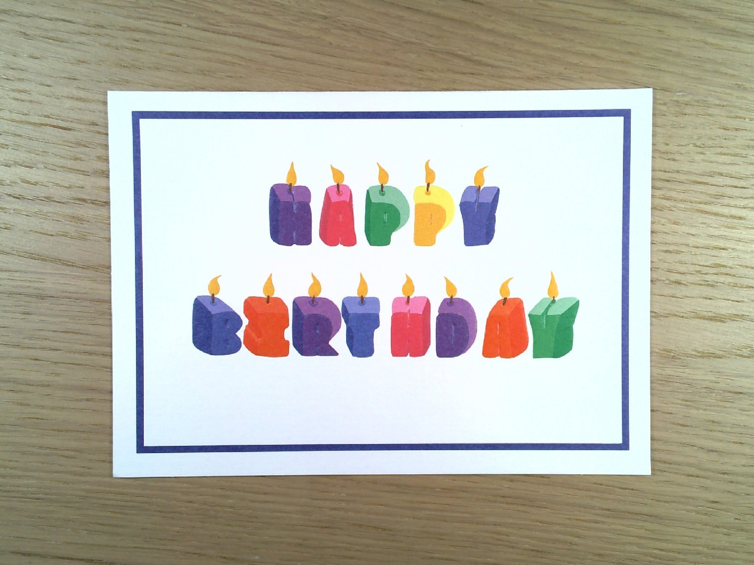 Burgoyne Inc. Birthday Greeting Card Colorful Candles Printed in USA