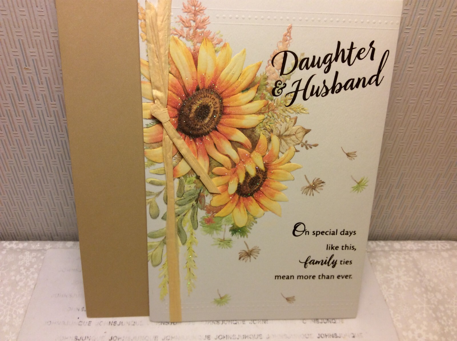 HALLMARK THANKSGIVING DAUGHTER & HUSBAND GREETING CARD New w/Envelope “Family..”