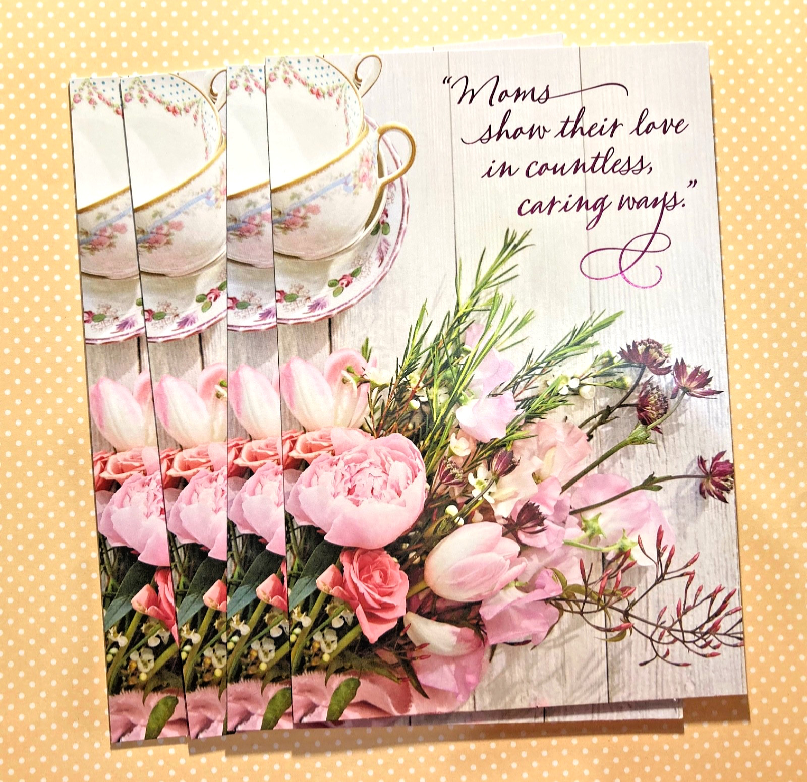 Heartfelt Happy Mother’s Day Card Pink Roses Tea Party by Hallmark with Envelope