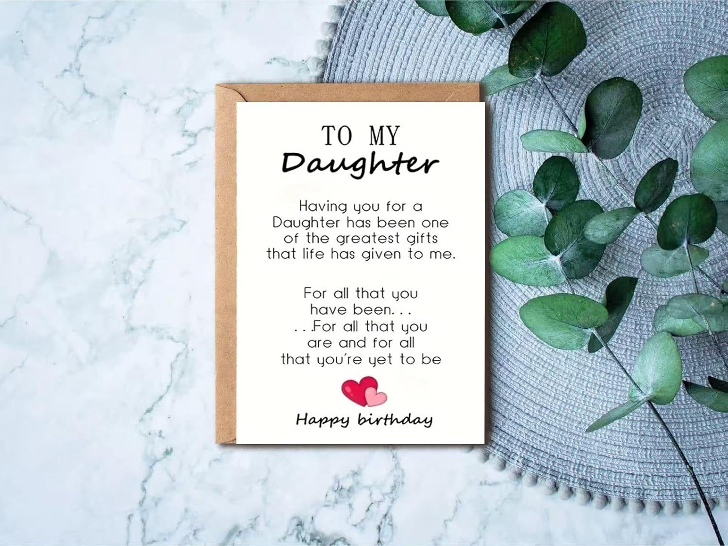 Birthday Daughter Card,Happy Birthday Card for Daughter,Birthday Gift from Mom/D
