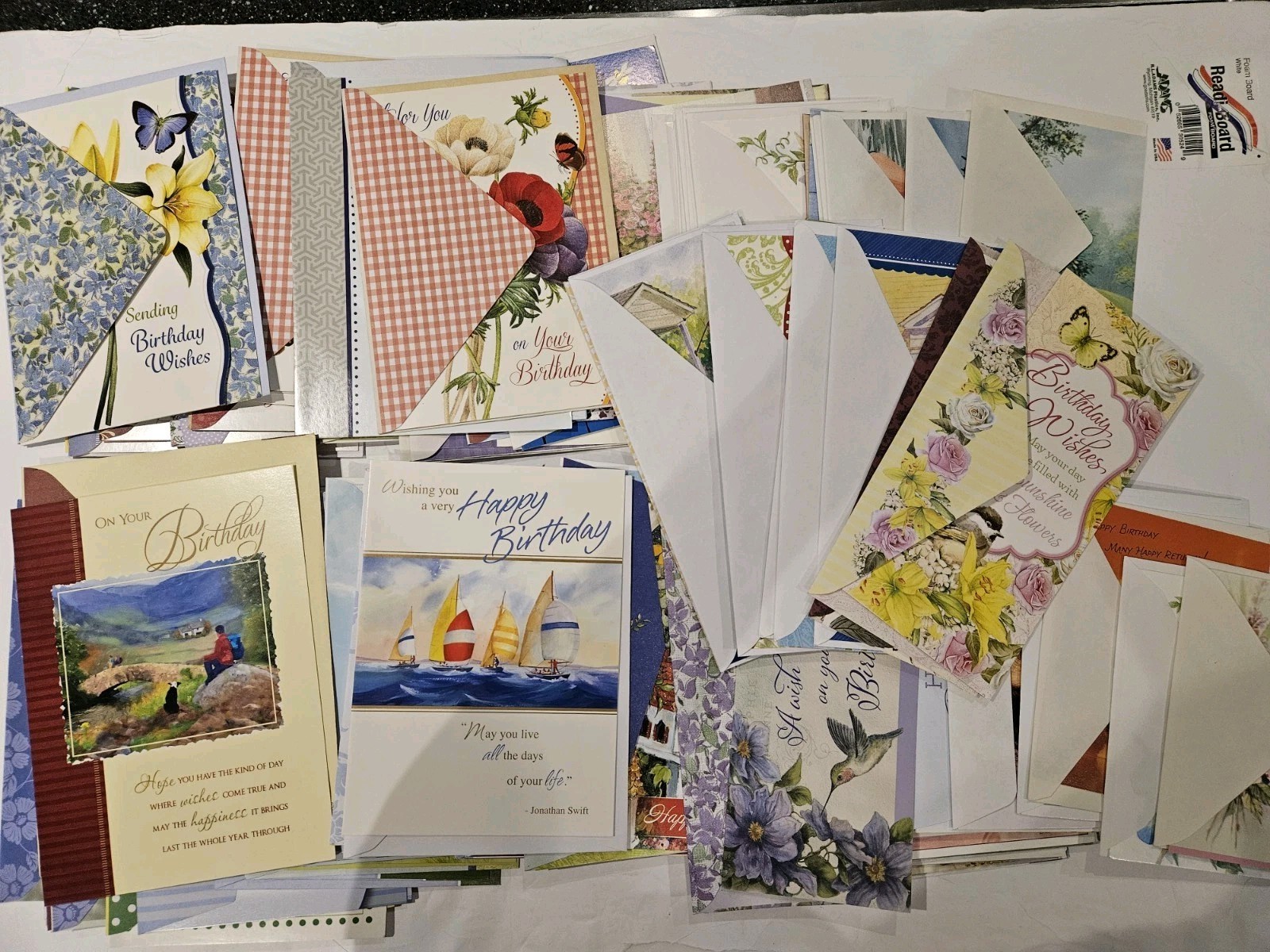 Various Birthday Greeting Cards Lot of 100 w/ Envelopes – Early 2000’s
