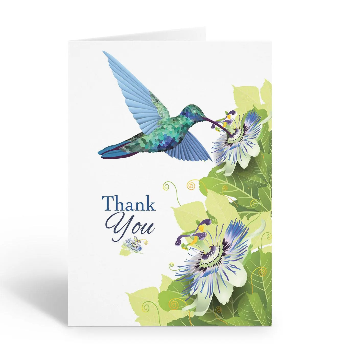 Hummingbird and Floral Thank You Note Cards – 10 Cardss – 4.25 x 5.5 – B14631