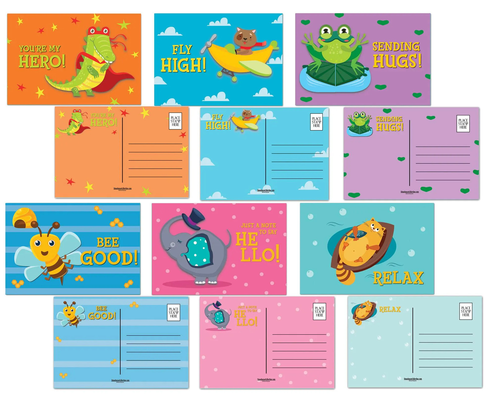 Assorted Animal Postcards for Kids – Birthday, Thank You Notes (36 Pack)