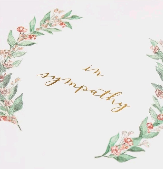 Papyrus Sympathy Card “wishes of peace and comfort”
