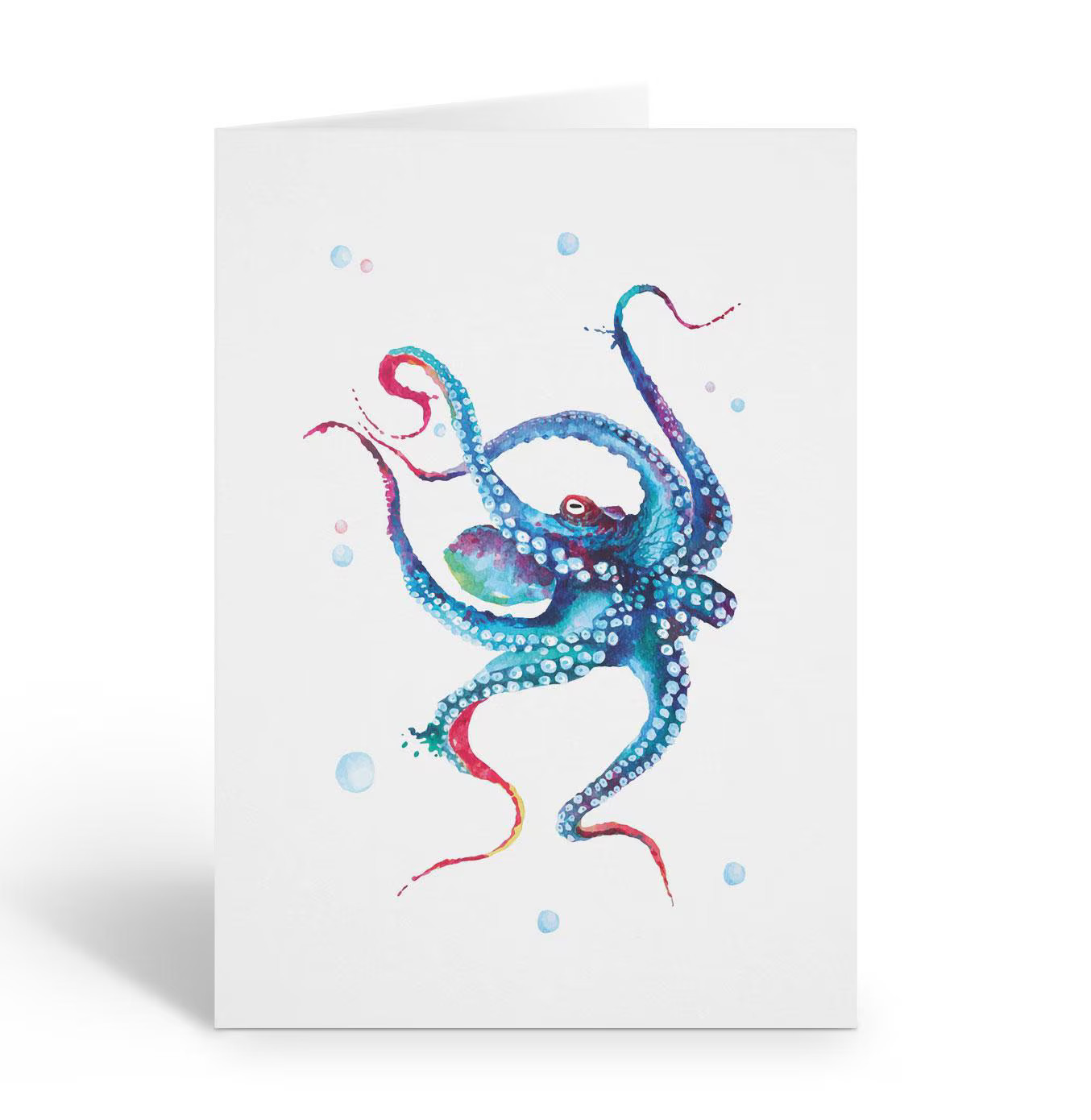 Marine Life Cards – Watercolor Octopus Note Cards – 10 Cardss – 4.25 – B14604