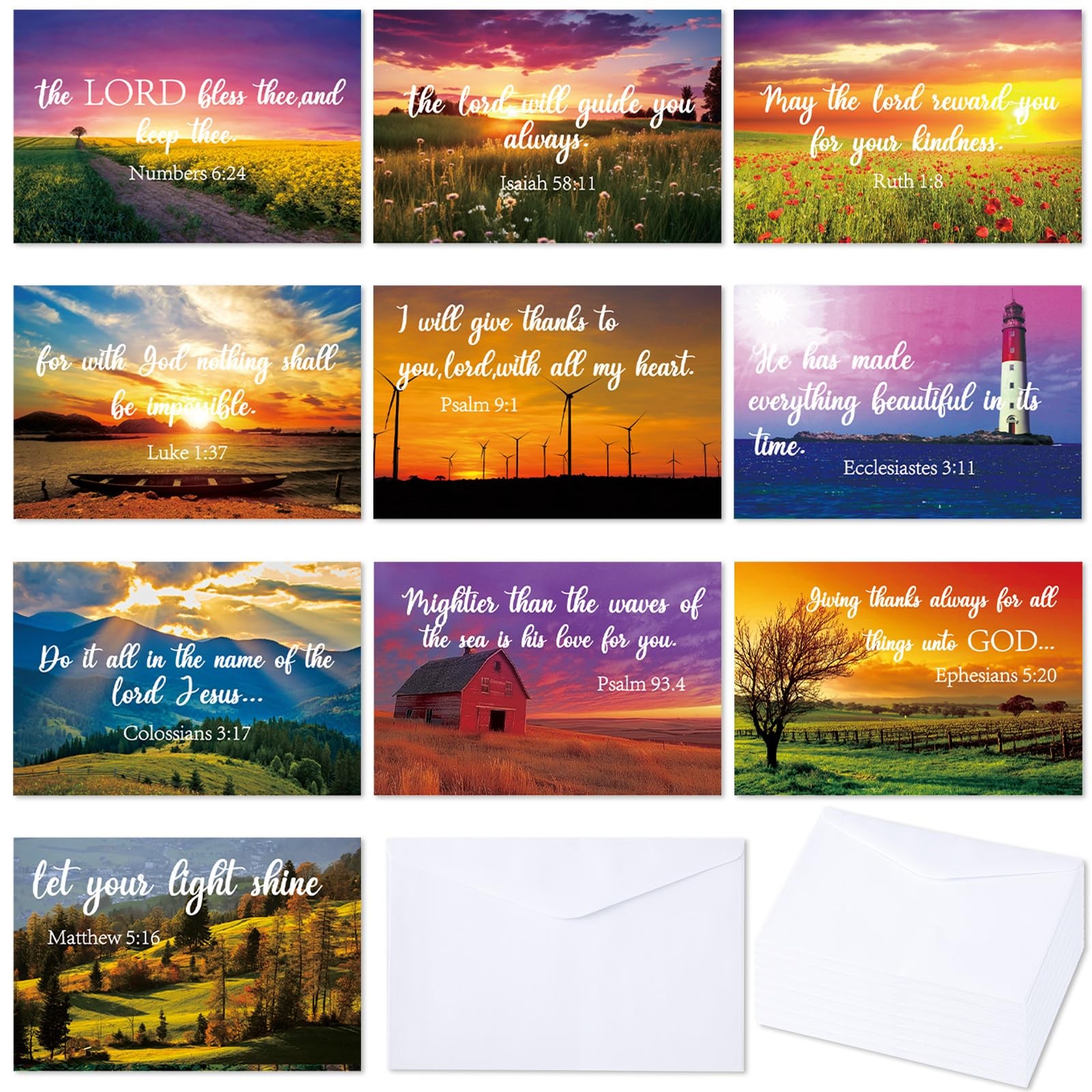 CHUNNIN 24 Pack Religious Thinking of You Cards Bulk 6 x 4 inches, Multicolor