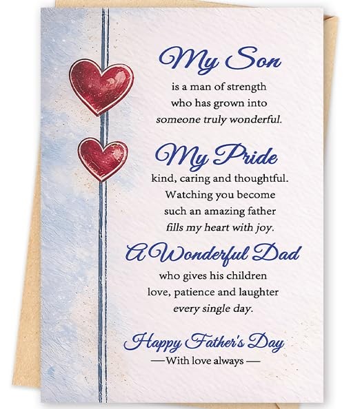 Fathers Day Card for Son, Happy Father’s Day Son Card, Fathers Day Gift for Men.