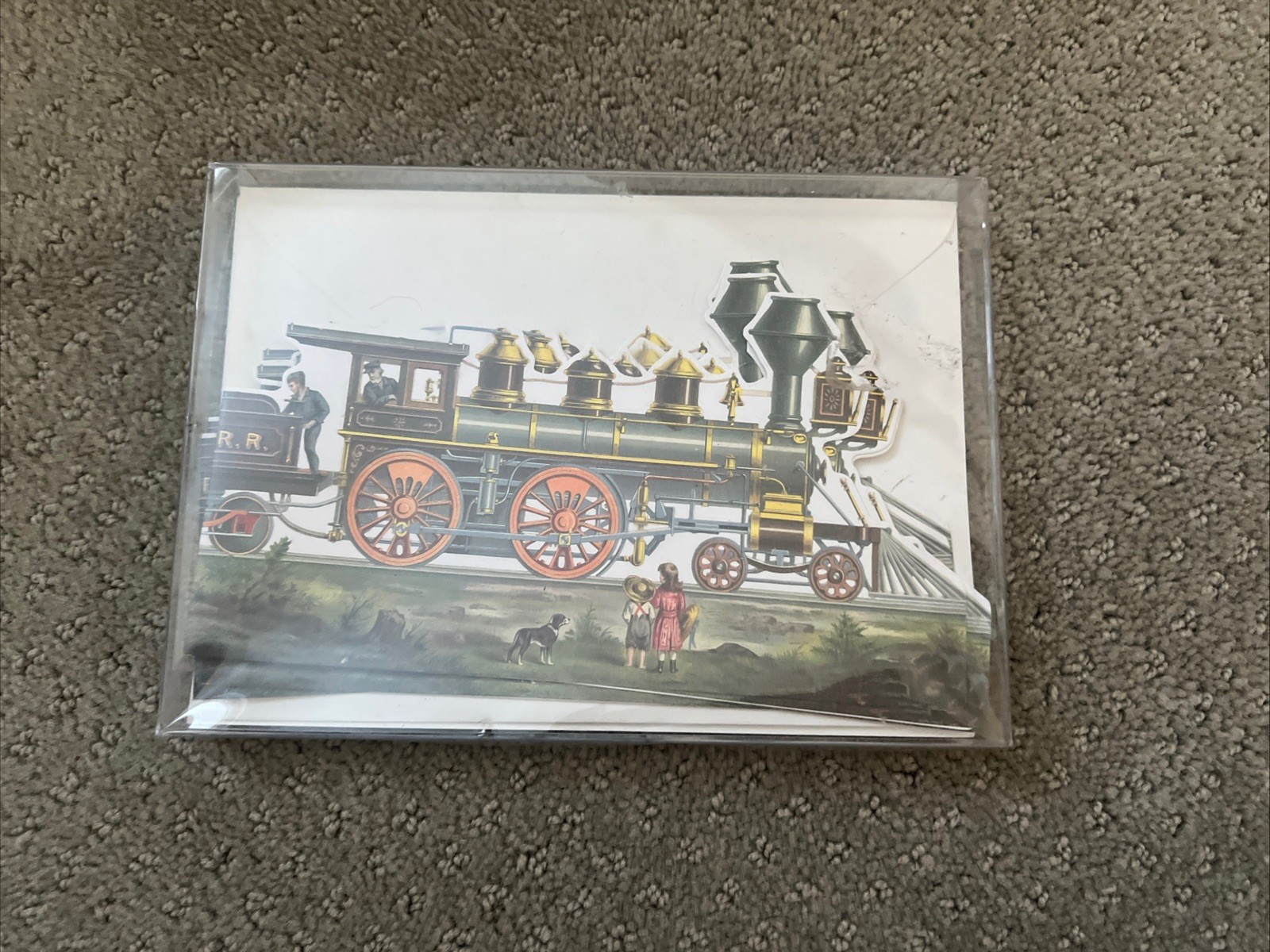 Train Themed Notecards 6 Blank Cards envelopes Michel & Company Vintage