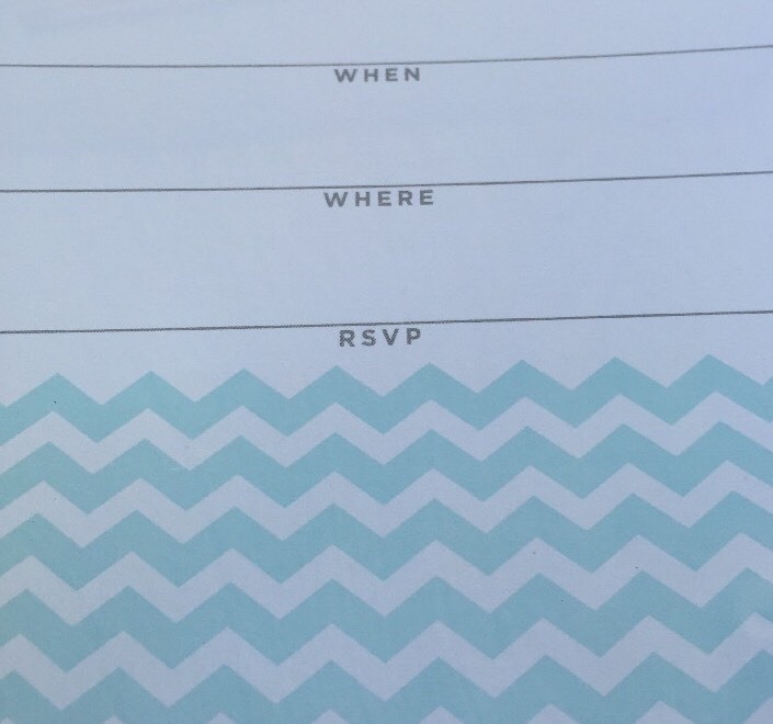 Garner Boy Baby Shower Invitations Blue/White Chevron Envelopes NEW