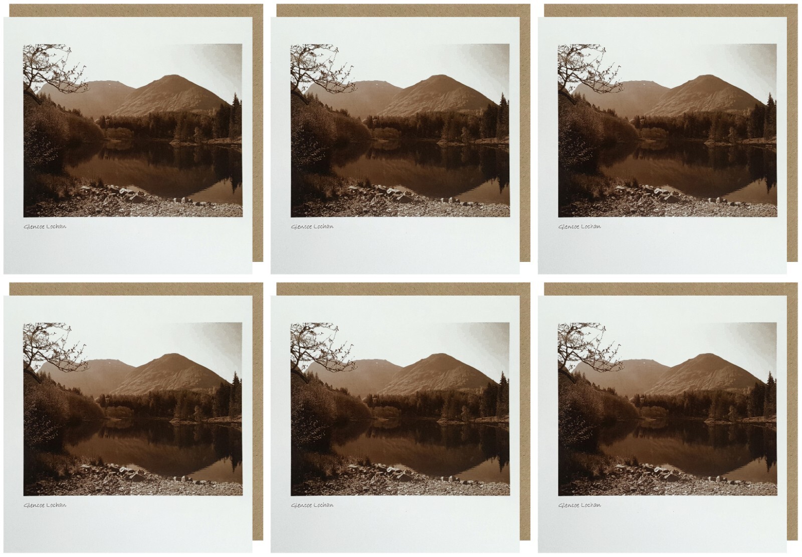 LYRICAL Scotland 6 Set Of 15cm x 15cm Glencoe Lochan Scene of Scotland Birthday