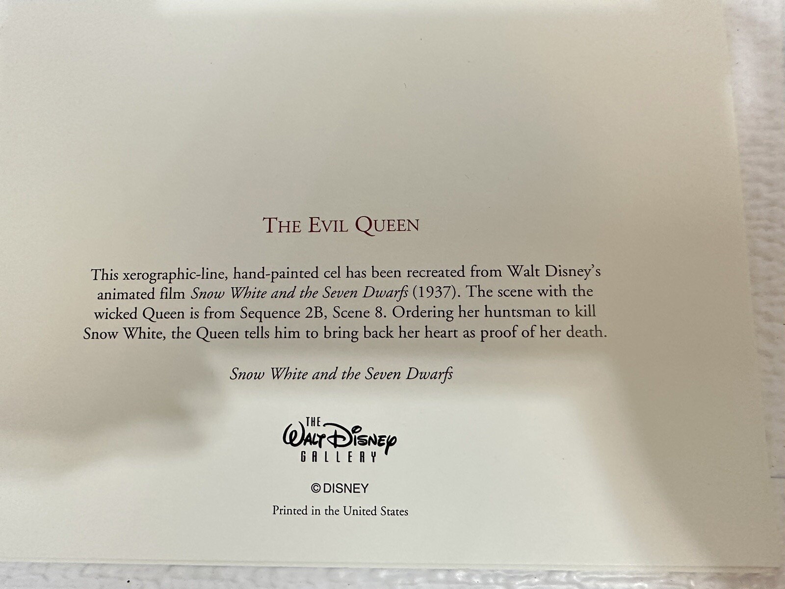 Snow White Set Of 4 Blank Greeting Cards From Movie Scenes Collectors 5×6.5”