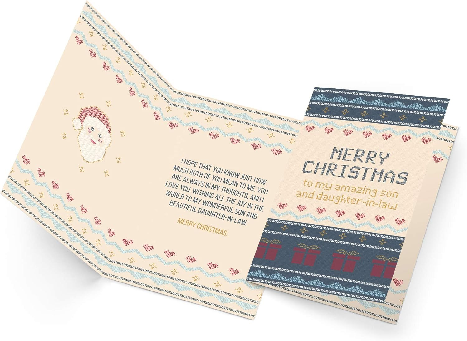 Greetings Christmas Card Son and Wife (Daughter in Law), Made in America, Eco-Fr