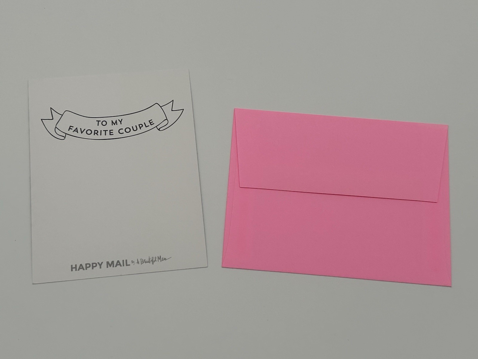 Favorite Couple – Flat Card with Bright Pink Envelope – New – Happy Mail
