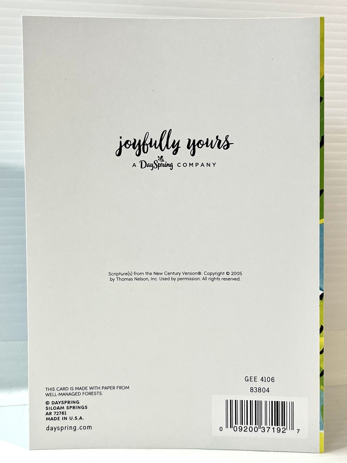 Graduation Card Religious w/ Scripture Congratulations Joyfully Yours Card NEW