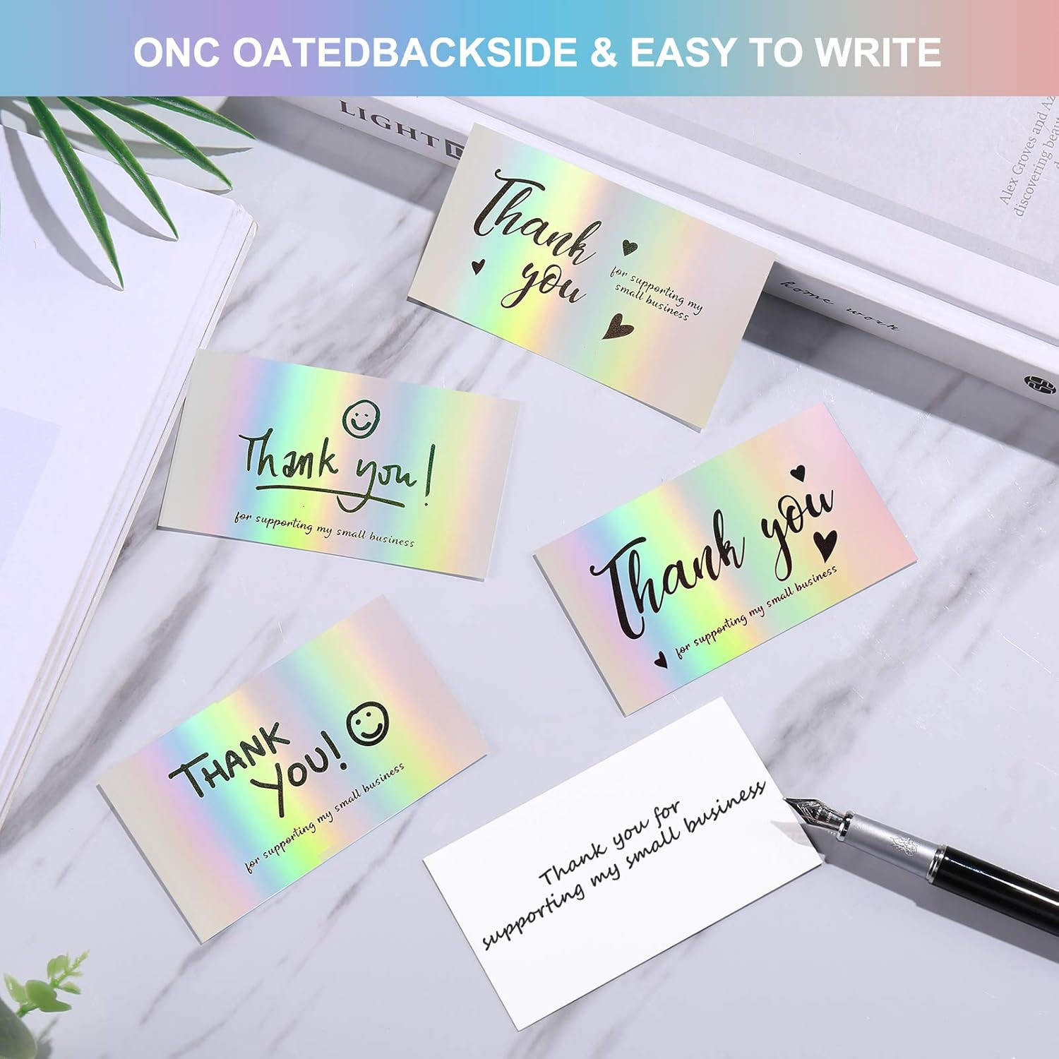 120Pcs Thank You Cards Small Business, Mini 6 Styles Thank You for Supporting Ca